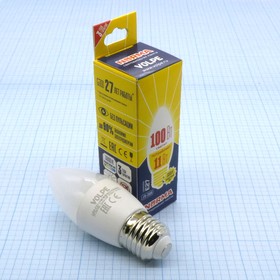Лампа LED Volpe 11W тёпл.свеча (263), (E27), E27,3000k,100*37,900Lm