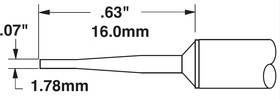 CVC-6CH0018A, Картридж-наконечник для СV/MX, клин удлиненный, 60° 1.78х16.0мм (замена STTC-042)