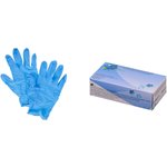 Перчатки нитрил, н/с, н/о, текстур, голубые, CW27 (S), 50 п/уп