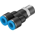 QSY-3/8-10, Y Threaded Adaptor, Push In 10 mm to Push In 10 mm ...