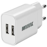 Сетевое зарядное устройство Wiiix UNN-1-2-01, 2xUSB, 2.4A, белый