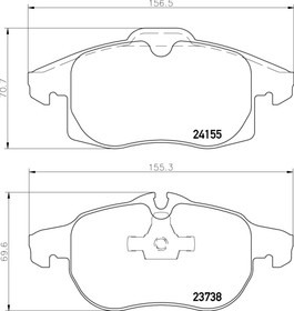 Фото 1/2 MDB2837, Колодки тормозные OPEL Astra H (05-),Vectra C (02-),Zafira B (06-) передние (4шт.) MINTEX