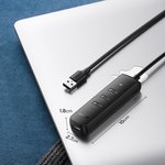 Разветвитель USB Ugreen CM416 (80657) USB 3.0 4-Port Hub. 1м/черный
