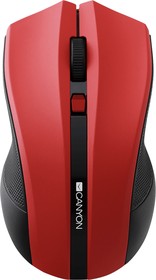 Фото 1/2 Беспроводная мышь CANYON 2.4GHz wireless Optical Mouse with 4 buttons, DPI 800/1200/1600, Red, 122*69*40mm, 0.067kg