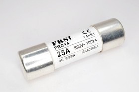 FRC14 690/700V 25A AR, Предохранитель быстродействующий aR, 25А, 690В AC/700В DC, 14x51мм