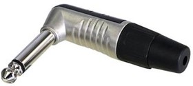 6.35 mm angle jack plug, 2 pole (mono), solder connection, zinc alloy, RP2RC