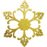 502-371, Елочная фигура Снежинка Морозко, 66 см, цвет золотой