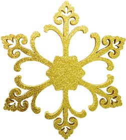 502-371, Елочная фигура Снежинка Морозко, 66 см, цвет золотой