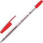 Ручка шариковая BRAUBERG "M-500 CLASSIC", КРАСНАЯ, корпус прозрачный ...