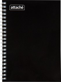 Фото 1/2 Бизнес-тетрадь А5 80л ATTACHE, спираль, черный, блок 60г, обложка 215г