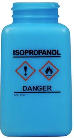 35736, Liquid Dispensers & Bottles BOTTLE ONLY, HDPE DURASTATIC BLUE, GHS LABEL, ISOPROPANOL PRINTED,6 OZ