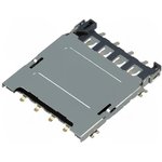 115R-BCA0, Разъем: для карт памяти, MicroSIM, с откидывающейся крышкой