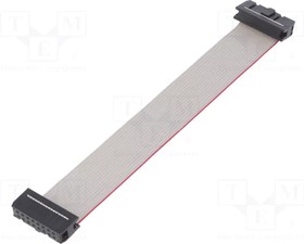 Фото 1/4 FC16300-0, Шлейф с разъемами IDC; 16x28AWG; Ш.шлейфа: 1,27мм; 0,3м