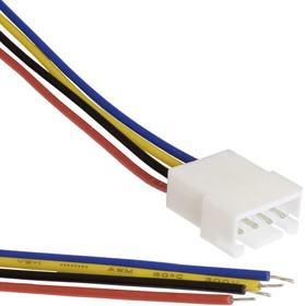 1007 AWG26 2.54mm C3-04M RBYB, Межплатный кабель питания (розектка) серии 1007, сечение проводника 0.12 мм2 (26AWG), шаг разъема 2.54 мм,