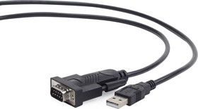 Фото 1/2 UAS-DB9M-02, Шнур-адаптер (Gembird/Cablexpert) USB-COM (CH343G), разъёмы AM/DB9M, 1.5 м