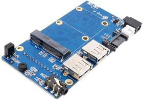 Фото 1/4 Orange Pi Zero NAS Expansion board, Плата расширения для Orange Pi Zero добавит интерфейсы: SATA, mSATA, 2хUSB, 3,5 мм AV (TBC)
