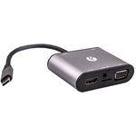 CU425M, Aдаптер USB3.1 Type-CM-- HDMI +VGA+3XUSB +PD charging+TF+ AUDIO,Aluminum ...
