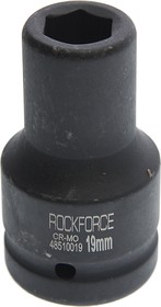 RF-48510019, Головка торцевая 1" 19мм ударная удлиненная L=90мм ROCKFORCE