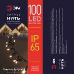 Гирлянда ЭРА ERAPS-NZ2 светодиодная новогодняя нить уличная 10 м желтая 100 LED ...