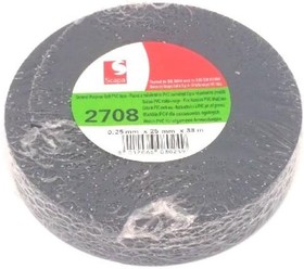 Фото 1/2 Лента электроизоляционная ПВХ, 2708, цвет черный, 25мм 33м, SCAPA (172887)