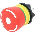 84-5140.0020, 84 Series Twist Release Emergency Stop Push Button, Panel Mount, 22mm Cutout, 2NC, IP65