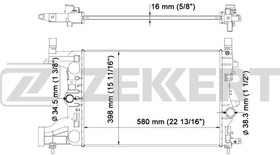 Радиатор ZEKKERT MK1011 Chevrolet Cruze (J300) 09-, Opel Astra J 09-, Zafira C 11-