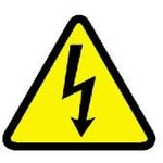 PESW-A-1Y, Labels & Industrial Warning Signs ISO Lbl Vinyl 10/cd Electr Shock symbol