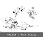 5370C153, Подкрылок MITSUBISHI L200 18-22 LH передняя часть