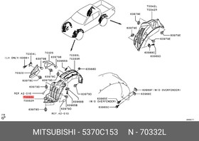 5370C153, Подкрылок MITSUBISHI L200 18-22 LH передняя часть