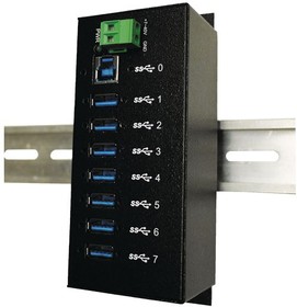 EX-1187HMVS, Industrial USB Hub, 7x USB-A Socket, 3.0, 5Gbps