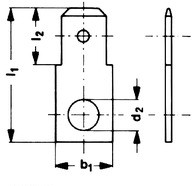 Faston plug, 6.3 x 0.8 mm, L 19 mm, uninsulated, straight, 2145