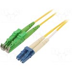 AL-9E2000LC-03I, Световодный патч-корд, OS2, E2000/APC, LC/UPC, 3м, LSZH, желтый
