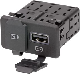 Фото 1/2 68532-4462, USB Charger Receptacle, Mini50 72610 Series, 2.4 A, 2 Ports, USB Type A