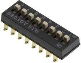 Фото 1/2 ADE08S04, DIP Switches / SIP Switches SWITCH DIP SPST EXT ACT 8POS SMD