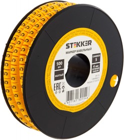 Фото 1/8 Кабель-маркер "5" для провода сеч. 6мм2 CBMR40-5, желтый, упаковка 500 шт, 39115