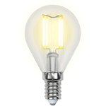 Светодиодная лампа LED-G45-6W/NW/E14/CL GLA01TR. Форма шар, прозрачная. UL-00002207