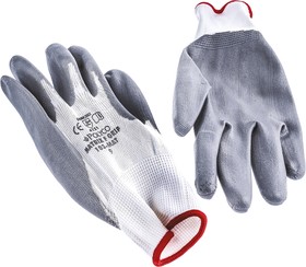 Фото 1/3 103-MAT, Matrix Grey Nitrile General Purpose Work Gloves, Size 9, Large, Nitrile Foam Coating