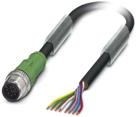 1522516, Male 8 way M12 to Sensor Actuator Cable, 5m, Phoenix Contact | купить в розницу и оптом