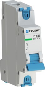Фото 1/2 Elvert Автоматический выключатель Z606 1Р C4 6кА ELVERT Z6061C-04