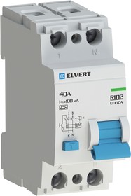 Фото 1/2 Elvert Устройство защитного отключения R10 2P 40А 100мА тип A ELVERT R10210A-40