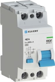 Фото 1/2 Elvert Устройство защитного отключения R10 2P 40А 300мА тип A ELVERT R10230A-40