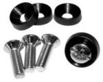 1421A, Hardware - (4) 10-32 x .625" slotted & phillips combination oval head screws and (4) black plastic cup washers