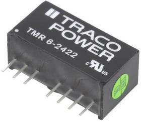 Фото 1/3 TMR 6-2422, Isolated DC/DC Converters - Through Hole Product Type: DC/DC; Package Style: SIP; Output Power (W): 6; Input Voltage: 18-36 VDC;