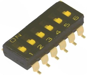 Фото 1/4 A6S-6102-H, 6 Way Surface Mount DIP Switch 6P