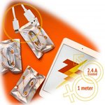 (ZD 1  3) кабель для iPhone (Lightning) ZeepDeep OneLove 2.4A FastCharging, 1m, white