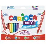 Фломастеры двухсторонние CARIOCA (Италия) "Birello", 24 цвета, суперсмываемые, 41521