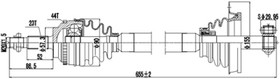 DDS250160, Полуось привода колеса RENAULT MEGANE I 01-, SCENIC I 99-03,