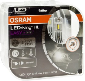 Лампа светодиодная 12V H7/H18 PX26d/PY26d-1 6000K евробокс (2шт.) Led White Ledriving HL Easy OSRAM