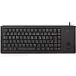 G84-4400LUBDE-2, Wired USB Compact Trackball Keyboard, QWERTZ, Black