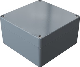 01181810, Aluminium Standard Series Grey Die Cast Aluminium Enclosure, IP66, IK09, Grey Lid, 180 x 180 x 100mm